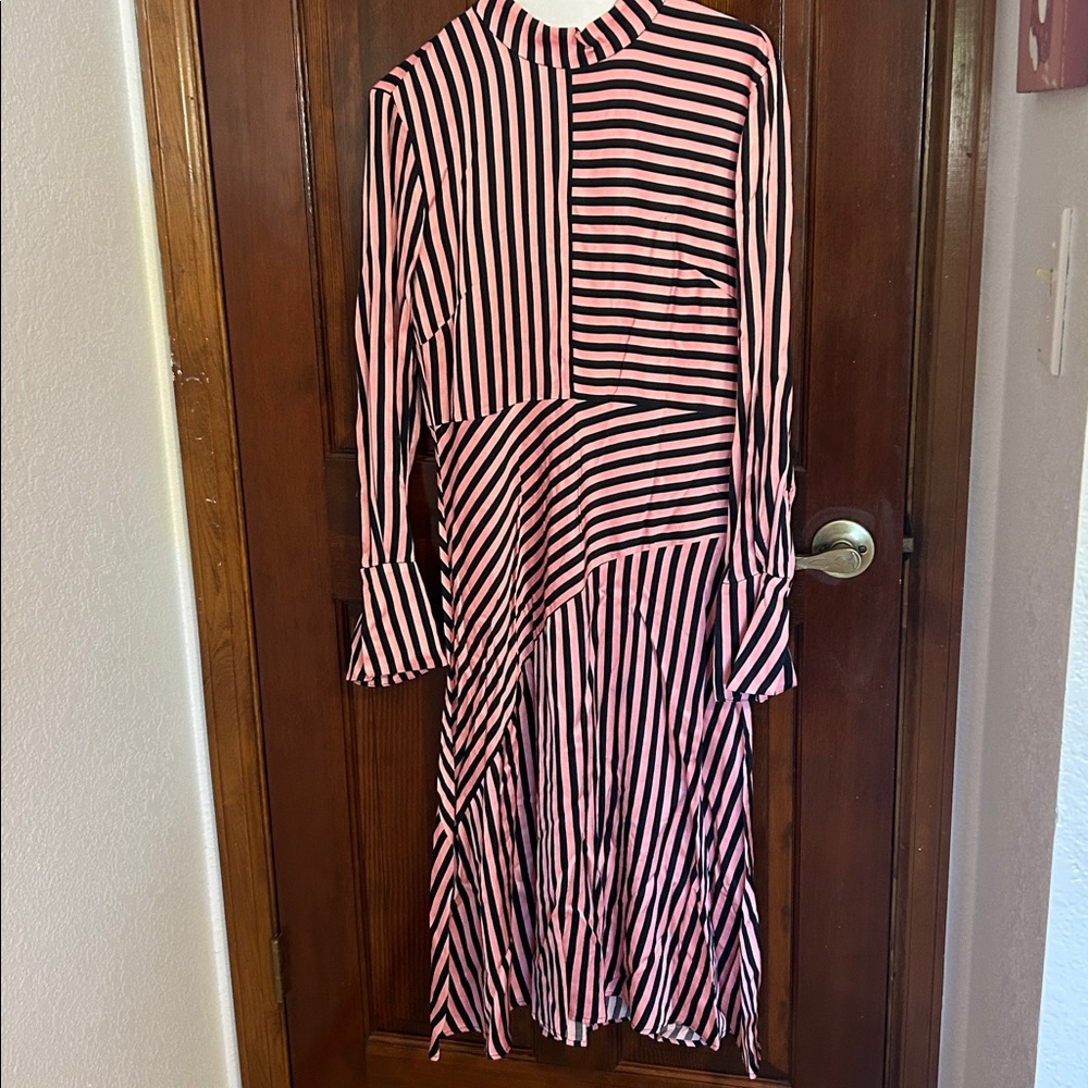 H&M Pink and Black Striped Dress